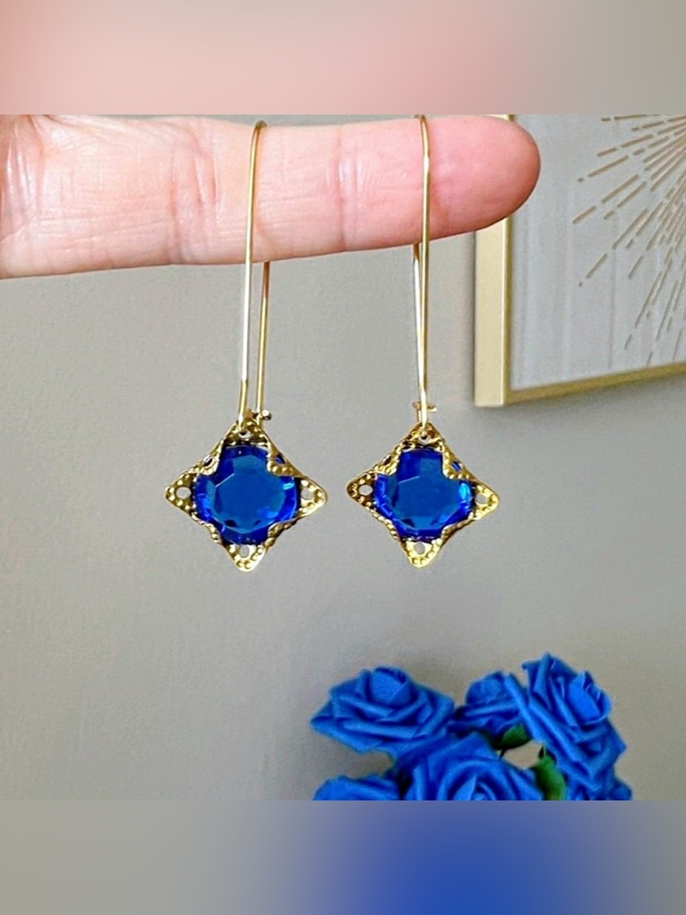 Cobalt Beauty Earrings - Picture 4 of 9